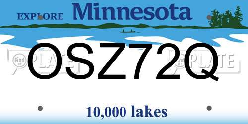 OSZ72Q Minnesota License Plate