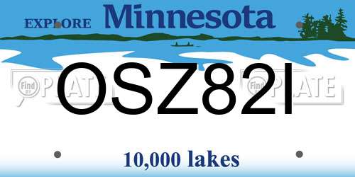 OSZ82I Minnesota License Plate