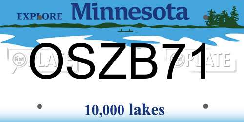 OSZB71 Minnesota License Plate