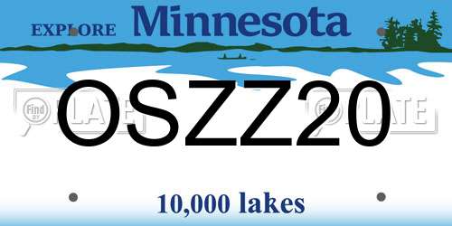 OSZZ20 Minnesota License Plate