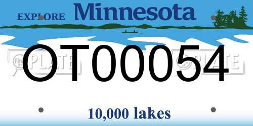 OT00054 Minnesota License Plate