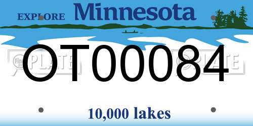 OT00084 Minnesota License Plate