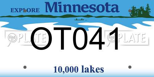 OT041 Minnesota License Plate