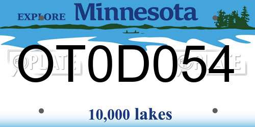 OT0D054 Minnesota License Plate