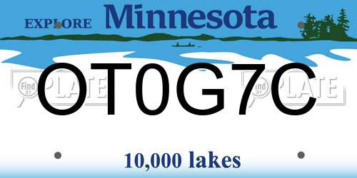 OT0G7C Minnesota License Plate
