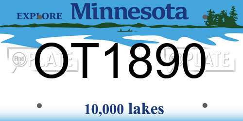OT1890 Minnesota License Plate