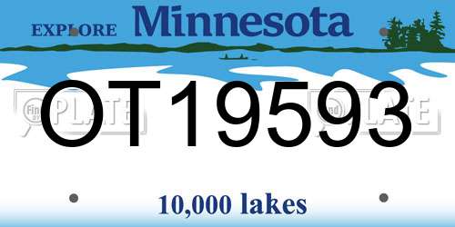 OT19593 Minnesota License Plate