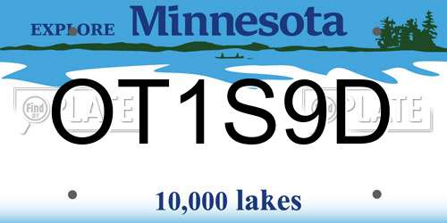 OT1S9D Minnesota License Plate