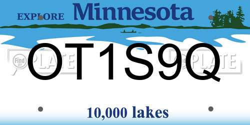 OT1S9Q Minnesota License Plate