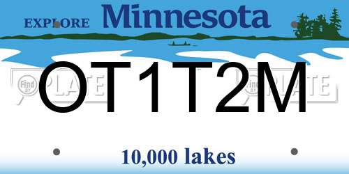 OT1T2M Minnesota License Plate