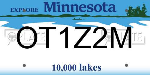 OT1Z2M Minnesota License Plate