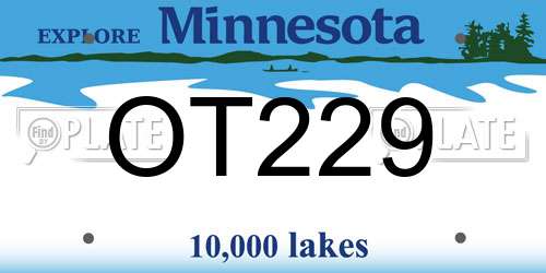 OT229 Minnesota License Plate