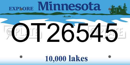 OT26545 Minnesota License Plate