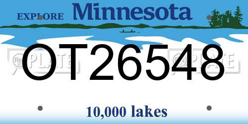 OT26548 Minnesota License Plate