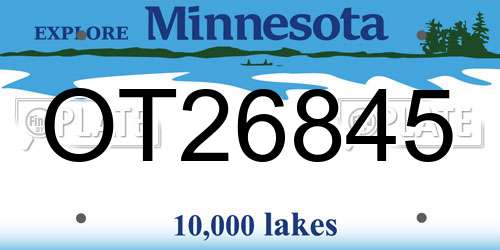 OT26845 Minnesota License Plate
