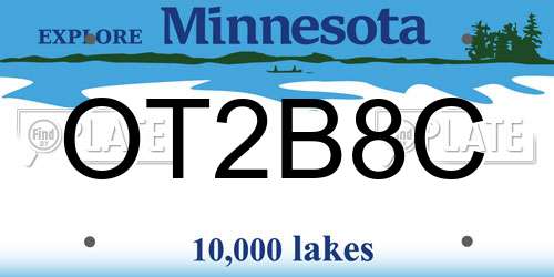 OT2B8C Minnesota License Plate