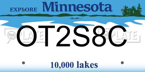 OT2S8C Minnesota License Plate