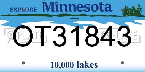 OT31843 Minnesota License Plate