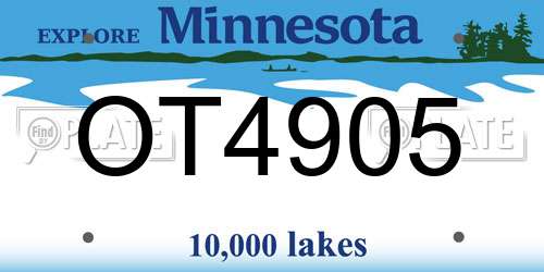 OT4905 Minnesota License Plate