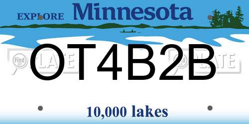 OT4B2B Minnesota License Plate