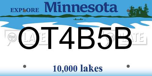 OT4B5B Minnesota License Plate