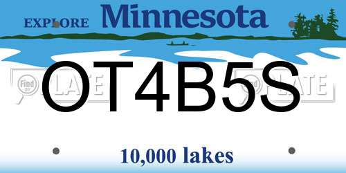 OT4B5S Minnesota License Plate