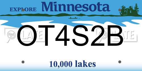 OT4S2B Minnesota License Plate