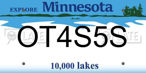 OT4S5S Minnesota License Plate