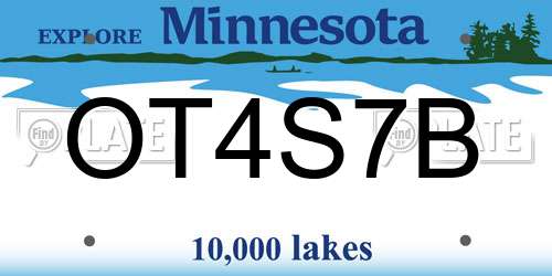 OT4S7B Minnesota License Plate