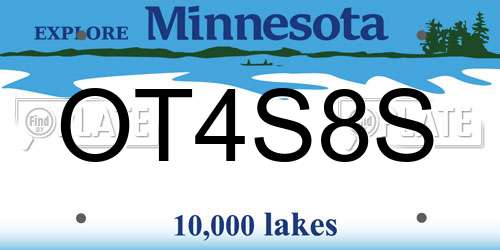 OT4S8S Minnesota License Plate