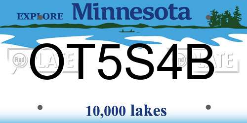 OT5S4B Minnesota License Plate