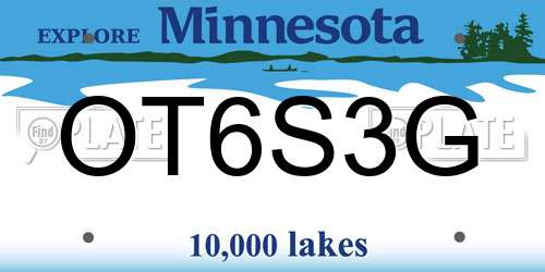 OT6S3G Minnesota License Plate