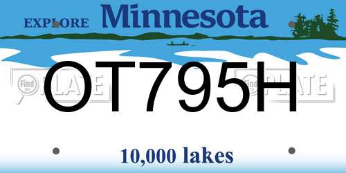 OT795H Minnesota License Plate