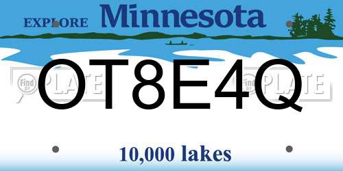 OT8E4Q Minnesota License Plate