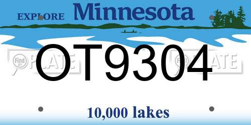 OT9304 Minnesota License Plate