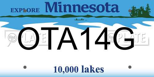 OTA14G Minnesota License Plate