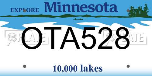 OTA528 Minnesota License Plate