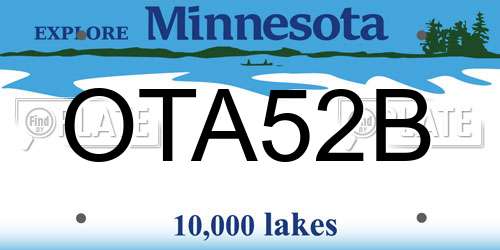 OTA52B Minnesota License Plate
