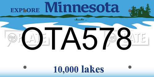 OTA578 Minnesota License Plate