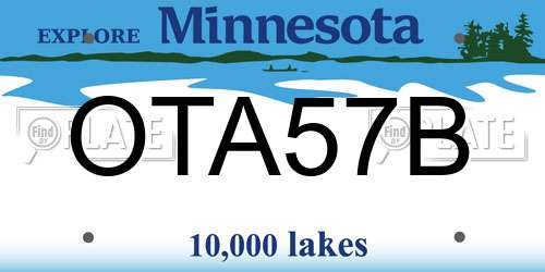 OTA57B Minnesota License Plate
