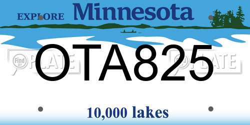OTA825 Minnesota License Plate