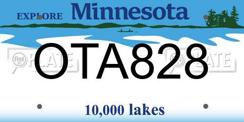 OTA828 Minnesota License Plate