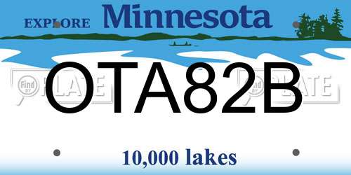 OTA82B Minnesota License Plate