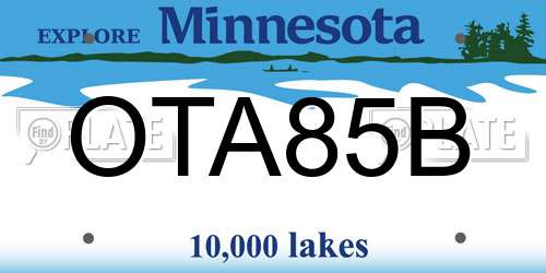 OTA85B Minnesota License Plate
