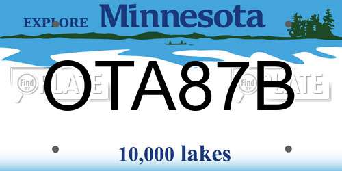OTA87B Minnesota License Plate