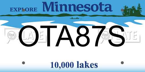 OTA87S Minnesota License Plate