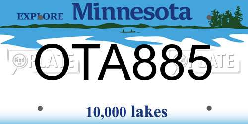 OTA885 Minnesota License Plate