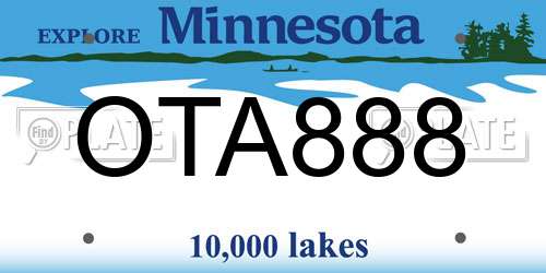 OTA888 Minnesota License Plate