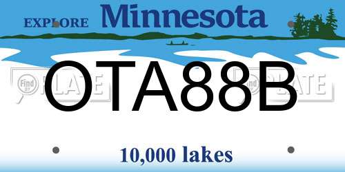 OTA88B Minnesota License Plate