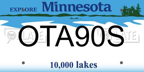 OTA90S Minnesota License Plate